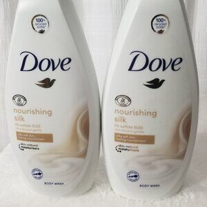 2 Dove Nourishing Silk 0%Sulfate SLES Microbiome gentle silk soft skin Body Wash